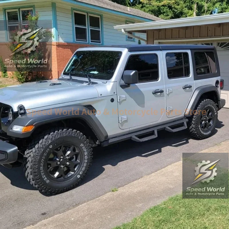 Down Running Boards Compatible With Vehicle 20072018 Wrangler JK JKU Unlimited 4 Doors Textured Black