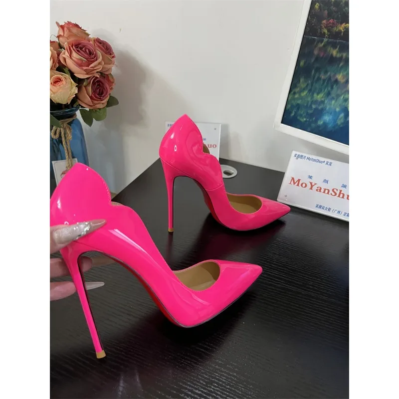 

Rouge 12cm sexy ultra-fine heel high heels women's patent leather 10cm fashionable professional women's shoes plus size shoes