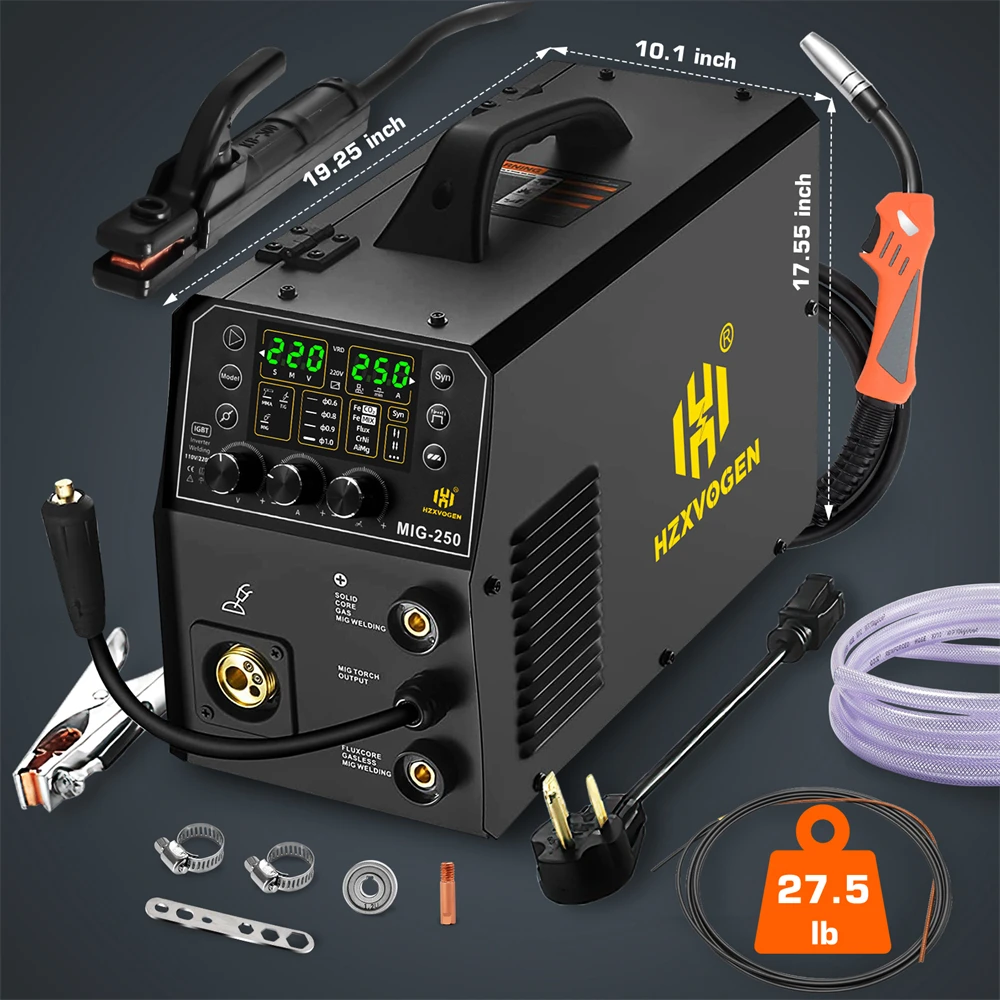 Imagem -06 - Máquina de Solda de Alumínio Digital Hzxvogen Gás Gasless Mig Elevador Tig Mma Equipamentos de Solda de 1kg a 5kg Wire 200a em 1