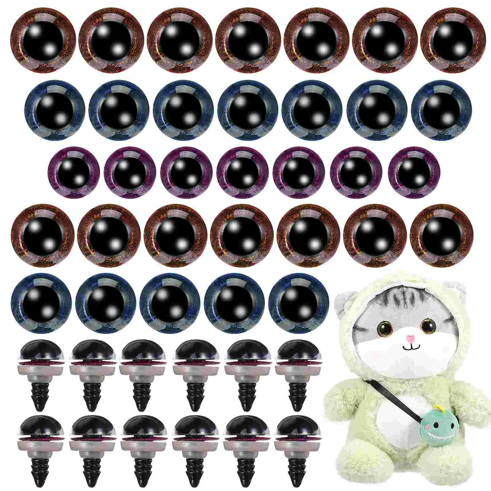 

90 Pcs Safety Eyes Crocheting Craft Eyes Fake Eyes Stuffed Animals Eyes Craft Eyes Colorful Eyes