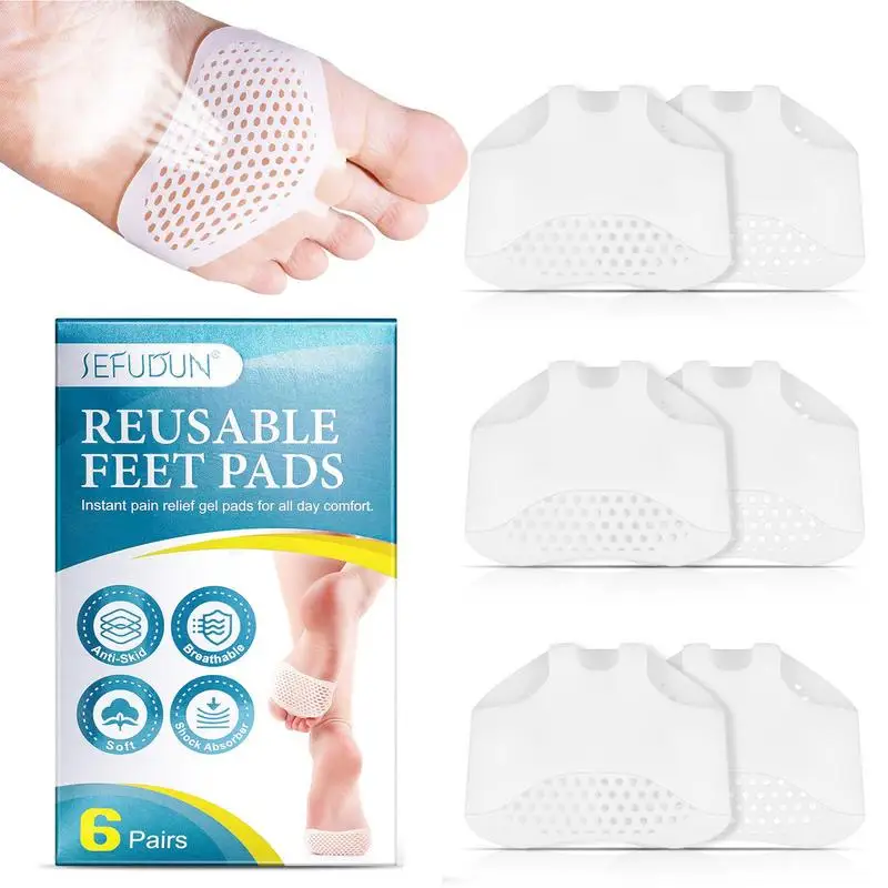 Soft Gel Foot Pads Breathable Forefoot Cushion Spacer Corrector Foot Supports Shoe Insoles For Overlapping Toes Bunions Corns