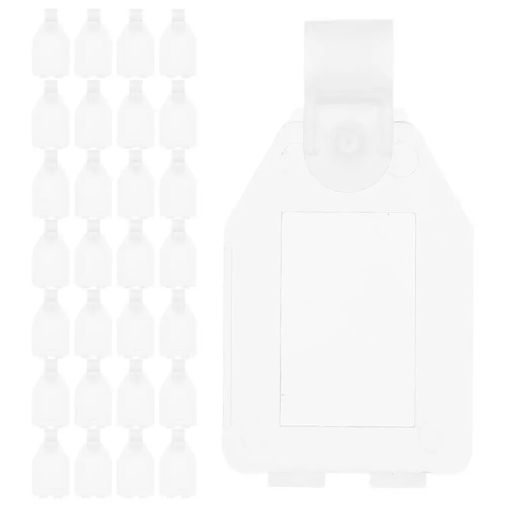 50pcs Clear Plastic Label Holders with Adhesive Back for Retail, Supermarket, Warehouse & Wire Baskets
