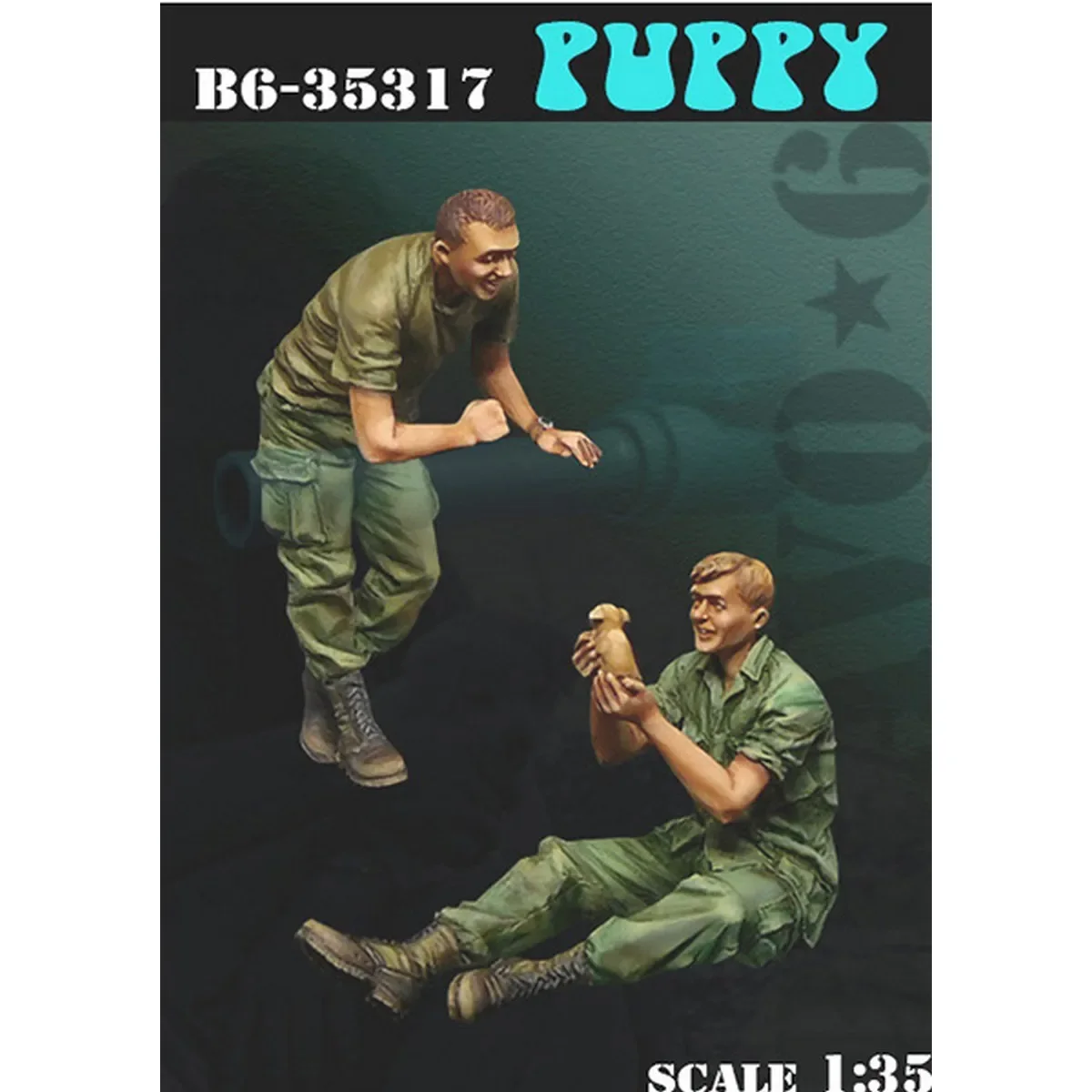 Kit modello non verniciato con figura in resina 1/35, guerra del Vietnam, soldato americano che tiene un cucciolo, GK non assemblato e non verniciato