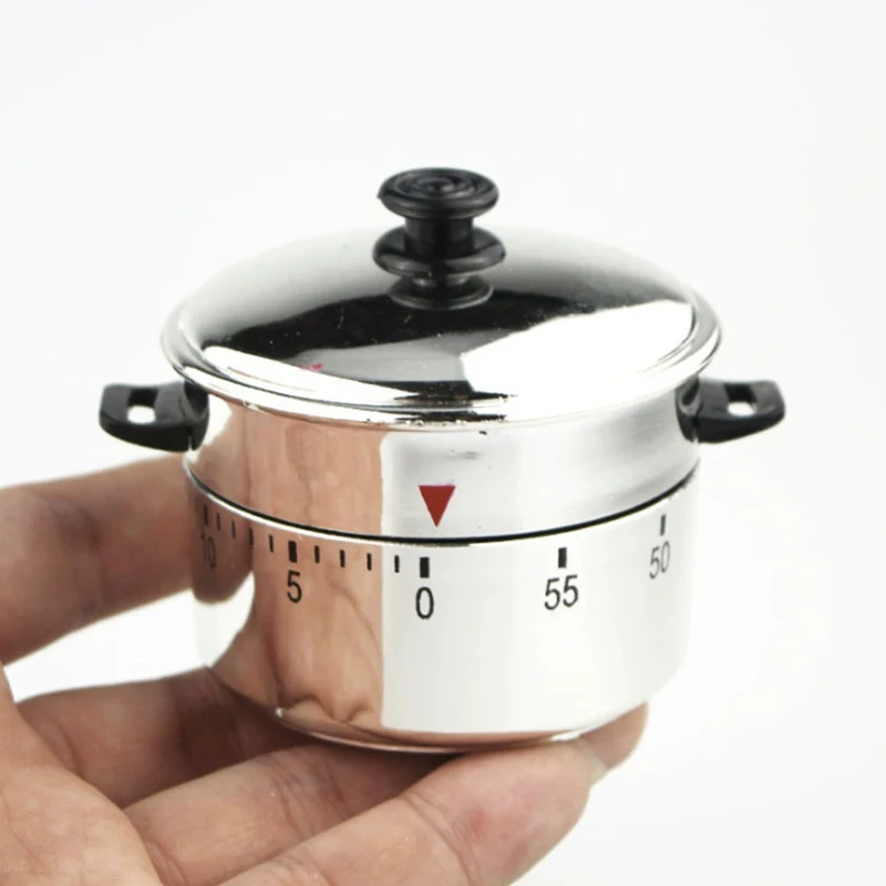 Stainless Steel Kitchen Timer Mechanical 60 Minutes Cooking Countdown Reminder Time Manager Household Kitchen Gadgets Tool