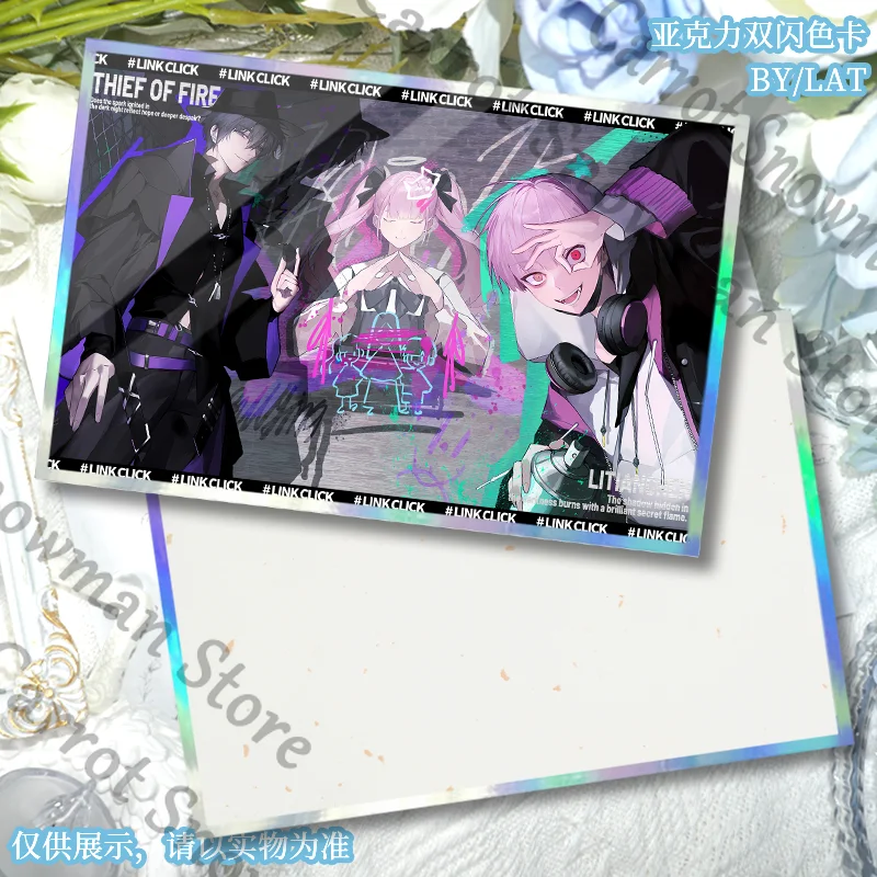 Link Klik Ader Liu Xiao Xia Fei Dubbele Flash Acryl Gekleurd Papier Cadeau Cosplay Cartoon Zilveren Ui Versieren