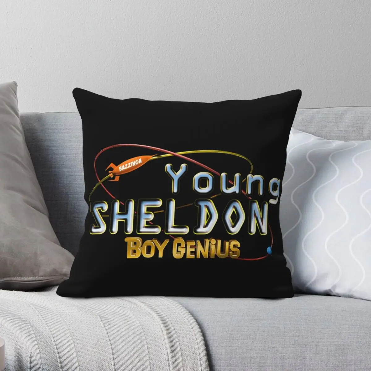 Young Sheldon Boy Genius Square Pillowcase Polyester Linen Velvet Pattern Zip Decor Throw Pillow Case Bed Cushion Cover 45x45