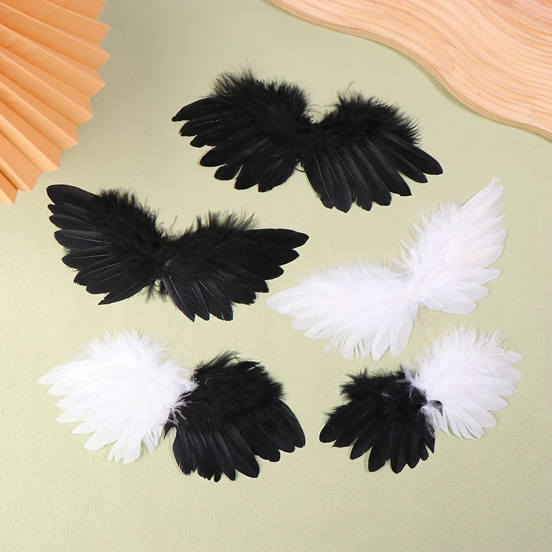 1Pair Mini Angel Feather Wings Doll Decoration Festival Dressing Up DIY Costume Holiday Party Decoration Photo Props