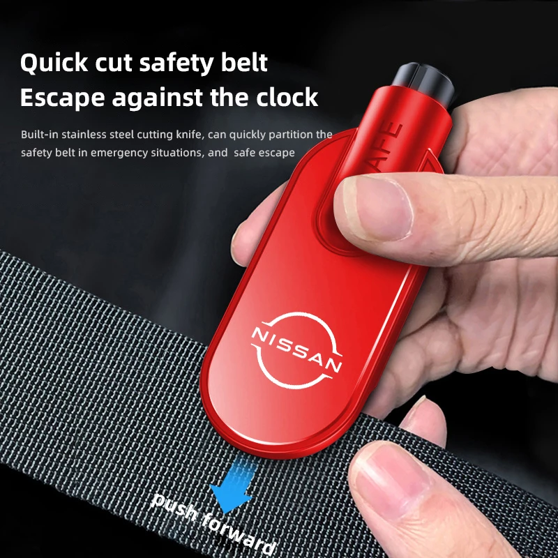 For Nissan Qashqai Leaf Juke Patrol Micra X Trail Tiida Navara Nismo Note Rouge Car Window Breaker Hammer Emergency Escape Tools