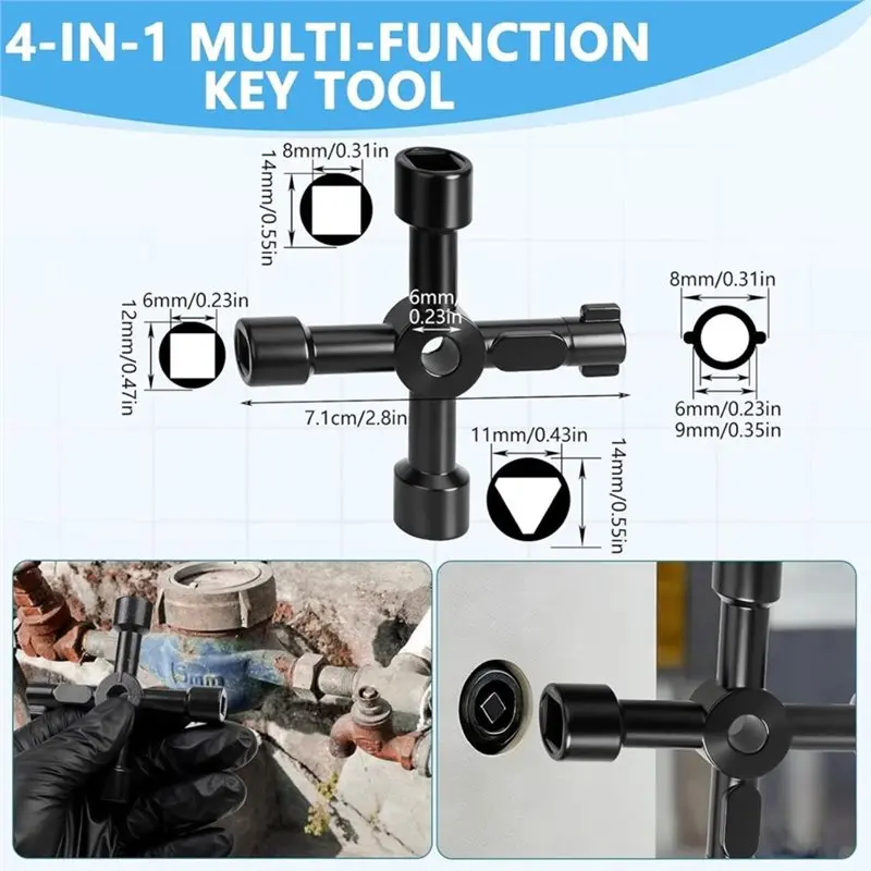 [B17B!】 Stand Tap Wrench Set 15 Pieces, Universal Tap Key Multifunctional Fittings Tool For Sink And Pipe Repairs
