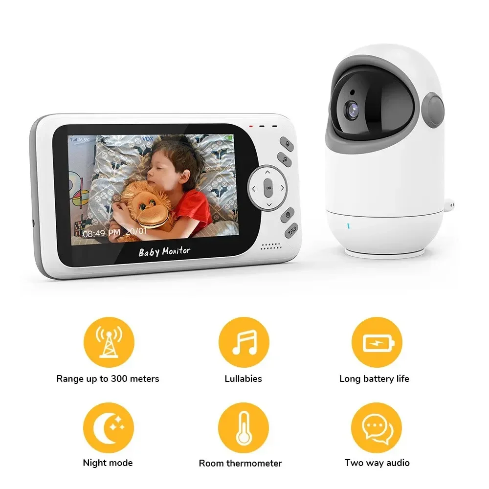 VB801 Baby Monitor Video Recorder Pan Tilt Camera 2.4G Wireless Two Way Audio Night Vision Security Surveillance Cam Babysitter