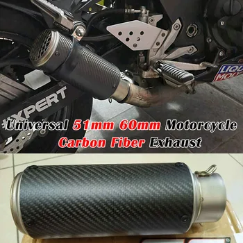 Universal 51mm 60mm 61mm Motorcycle Racing Project Exhaust Escape System Modify Carbon Fiber Muffler For Z1000 Z-1000 R1 CBR500