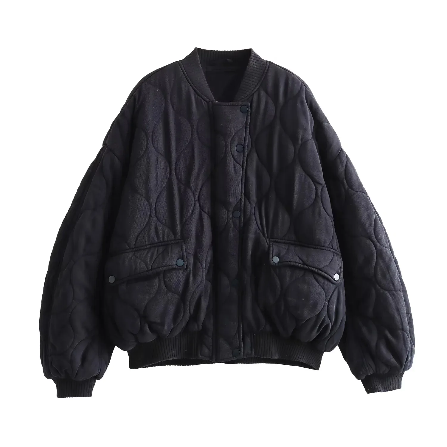 Winter New Women's Fashionable Versatile Cotton Jacket, Loose Fit with Pilot Shoulder Design