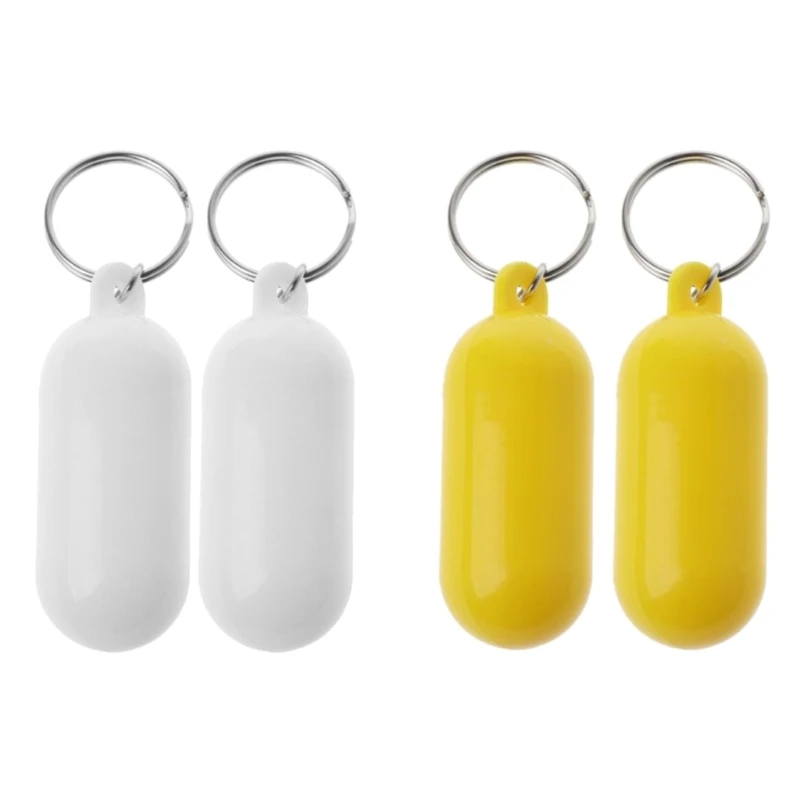 yunyun 2 Pieces Floating Keychain Pills-Shape Float Key Rings for Boat Sailings Kayak Surfing Floating Key Chain