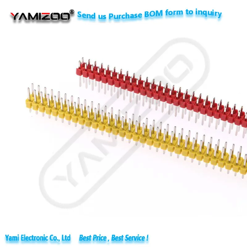 100/200 Stück Einzel- und Doppelreihige Stiftleisten Bunte Steckverbinder 2,54 mm 2x40p Gerade Stifte Gebogenes Kupfer 1*40P 13/15/17/19/20/21mm – Detail 7