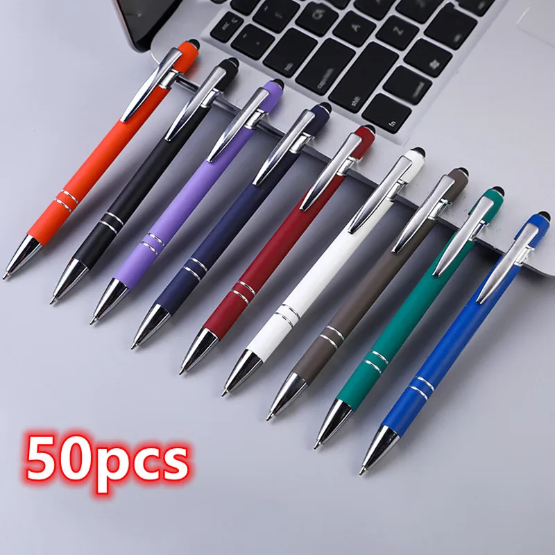 

Customized LOGO Metal Handwritten Touch Ballpoint Pen Cute Wedding Birthday Gift Gel Pens School Office Lettering Signature Pen