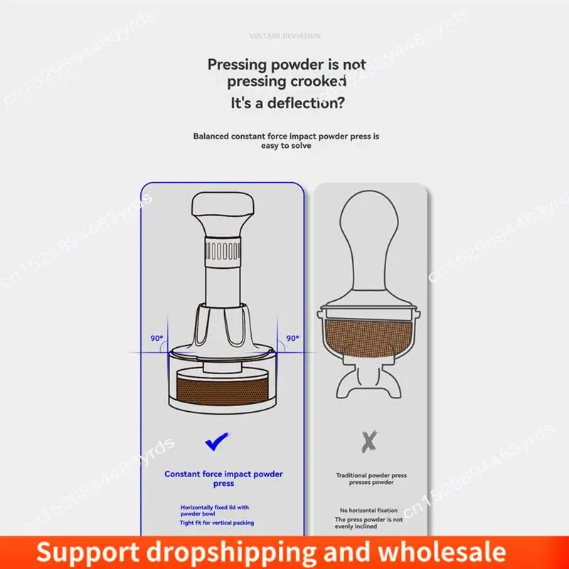 AA86 Espresso Tamper Constant Force Impact Powder Press Thread Coffee Distributor Leveler Tool Coffee Hand Press Tool 58MM