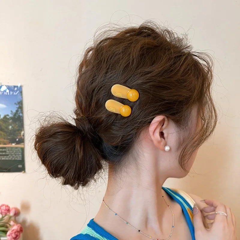 

Набор из 2 мини-заколок для волос для женщин, милые заколки-уточки из ацетата 3,5 см для челки, аксессуары для волос для девочек