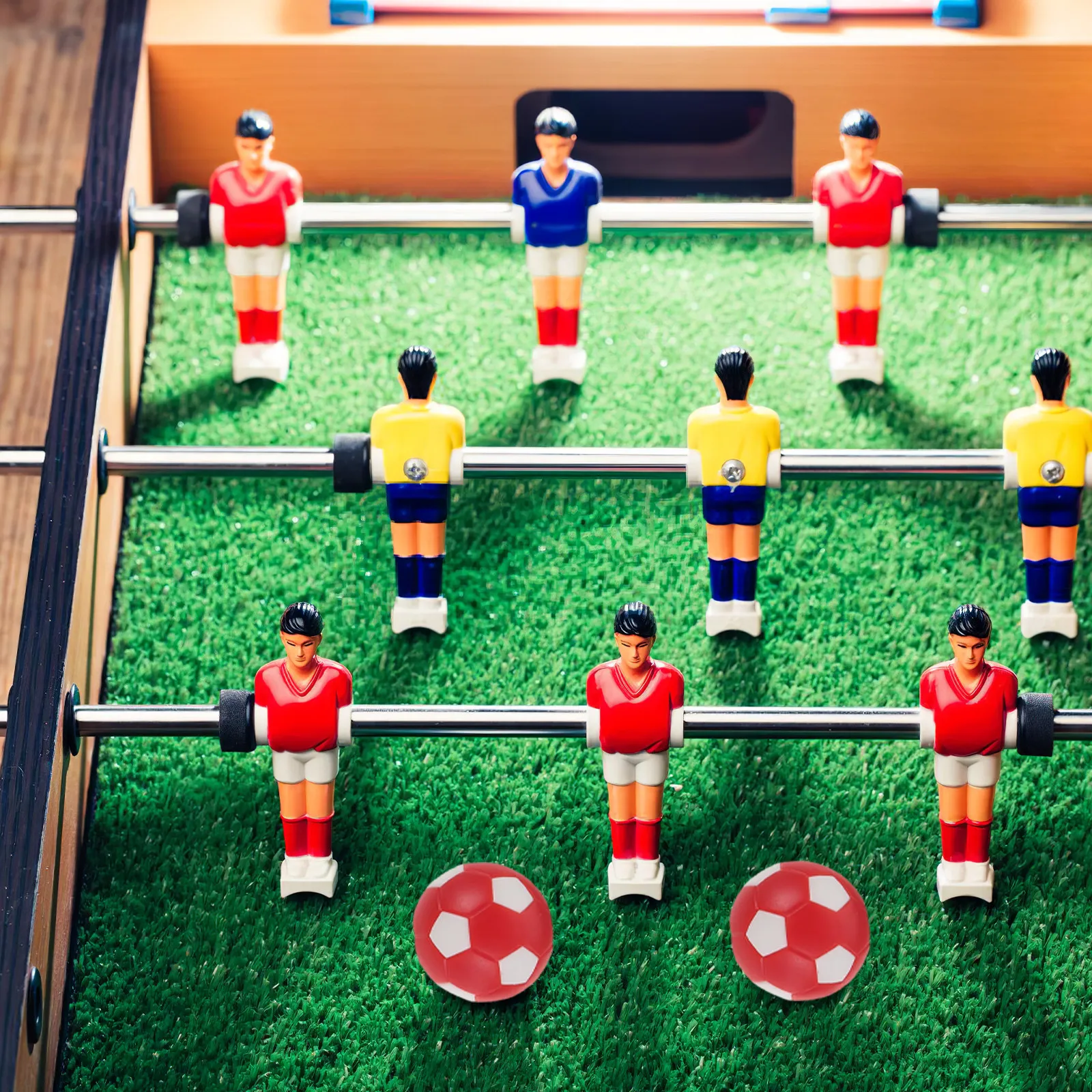 1Set Foosball Handle Replacement Set 8 Black Table Soccer Handles 8 Rod End Caps 2 Red White 32Mm Balls Precise Grip Sturdy