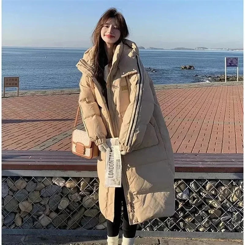 

Loose And Thick Down Cotton Jacket Jacket 2025 New Winter Long CottonJacket Over The Knee College Korean Version Cotton Jacket