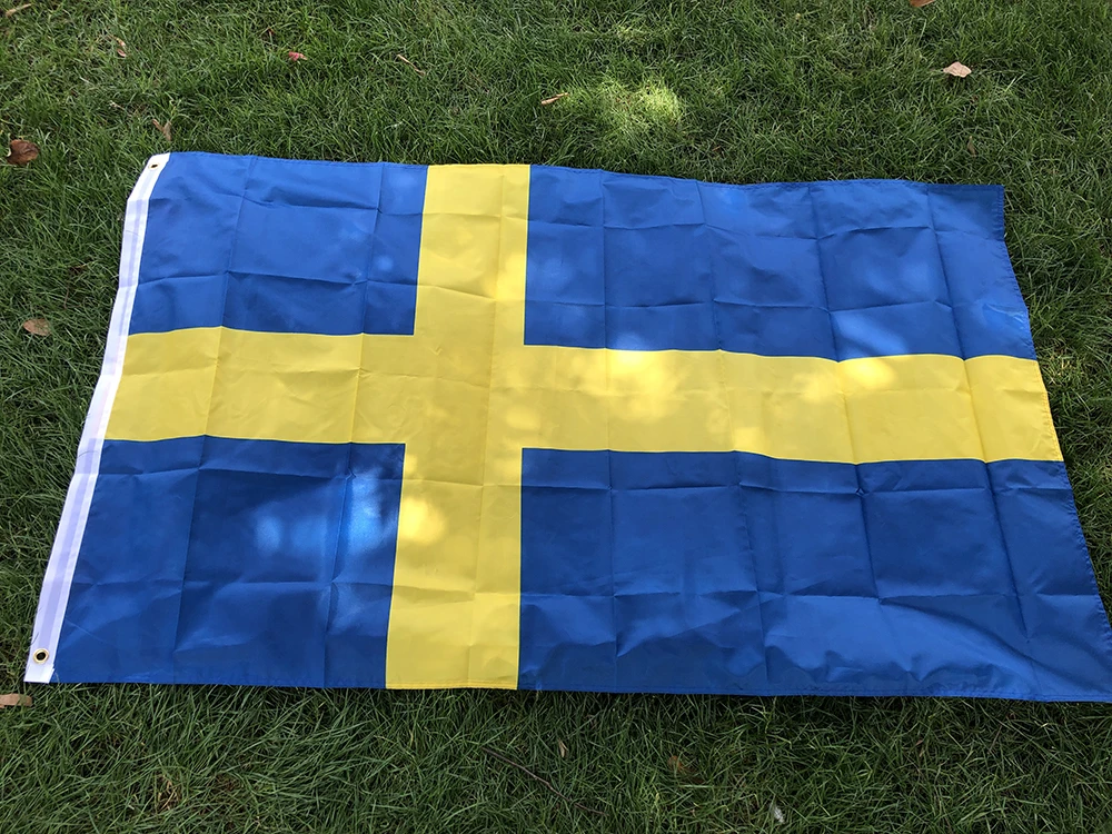 SKY FLAG free shipping Swedish Flag 3ft x 5ft Hanging  SWE SE The Kingdom of Sweden Flag Polyester standard hanging Flag Banner