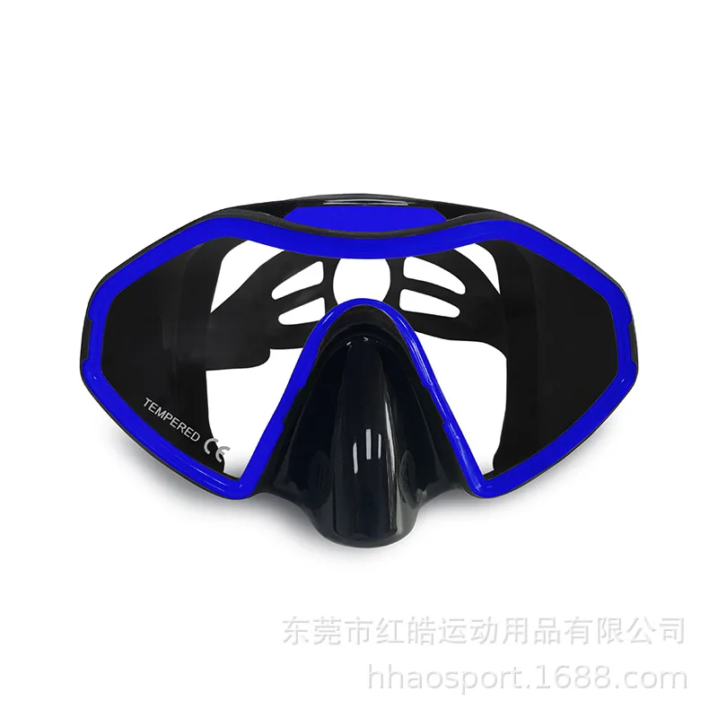 새로운 성인용 강화유리 다이빙 고글, 일체형 고무 다이빙 고글 마스크, 스노클링 고글