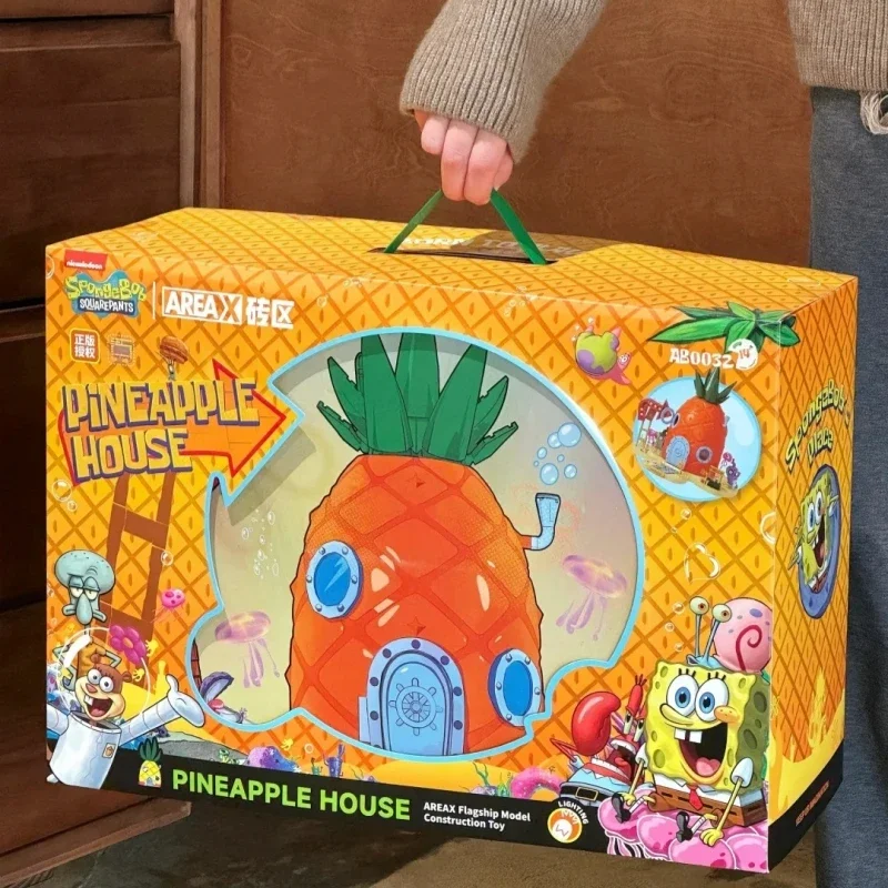 SpongeBob SquarePants Series Building Blocks Pineapple House Flagship Models Educational Puzzle Toy Model Ornament Gift