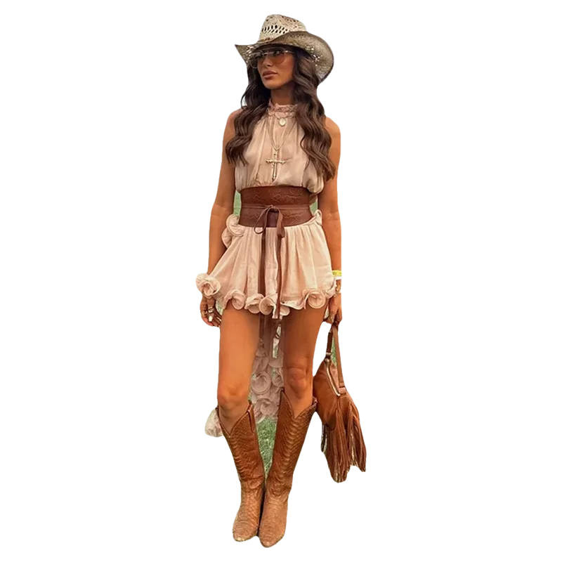 

Лето-Осенний комплект 202, джинсовый комплект с юбкой и жилетом, женский ансамбль Faion, топ с кружевной отделкой, комбинированная одежда для взрослых