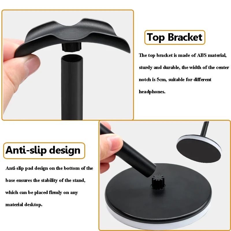 Headphone Stand Holder Rack with Touch Light Base Gamer Headset Stand Universal Headset Hanger Gaming Desktop PC Accessories