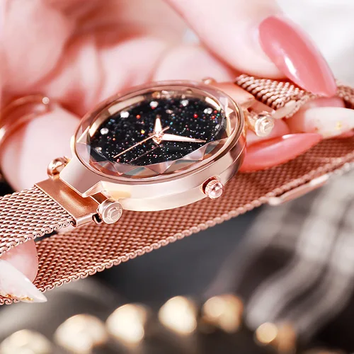 Imagen 2 del producto Relojes brillantes a la moda para mujer, relojes de cuarzo de lujo de marca superior para mujer, reloj de regalo con fecha de acero inoxidable para mujer