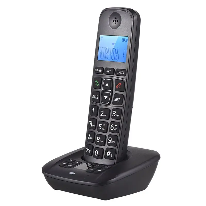 Efficient Cordless Telephone With Telephone Answering Machine 3Lines LCD Caller ID 5 Handsets Connection 50 Book Memories EU-PLU