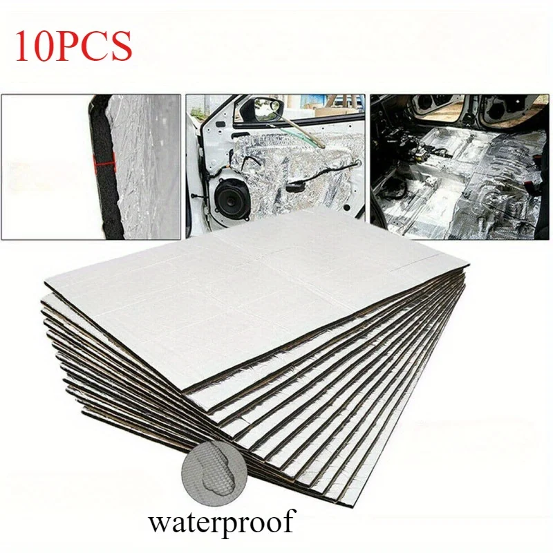 10PCS Soundproofing and Shock Absorption Pad, Car Soundproof Insulation Pad, Truck Soundproof Pad, Two Sizes to Choose From