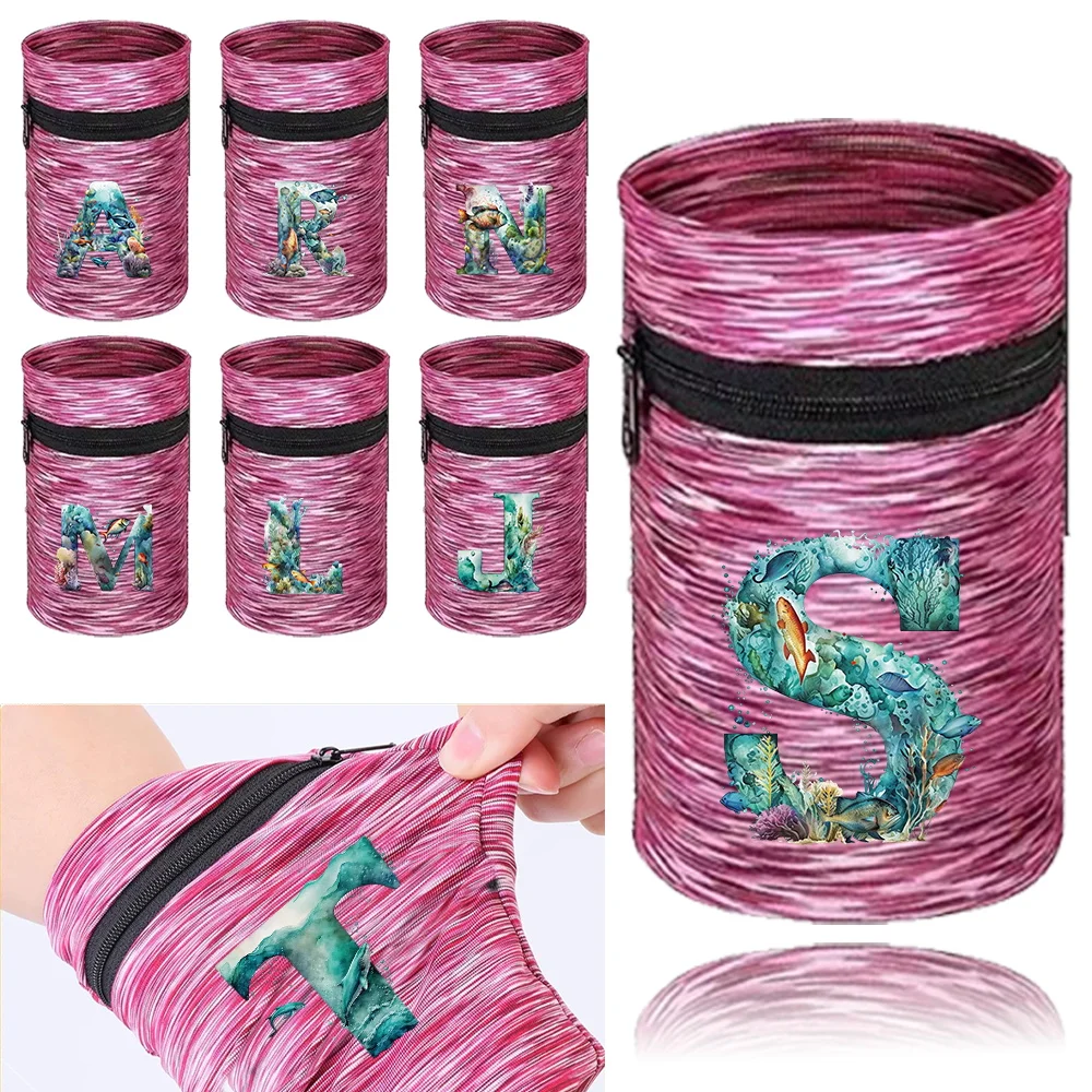 Wristband Bags Wrist Protector Running Sport Safety Wrist  Support Brace Wrap Bandage Fish Letter Style Wrist Brace Sports