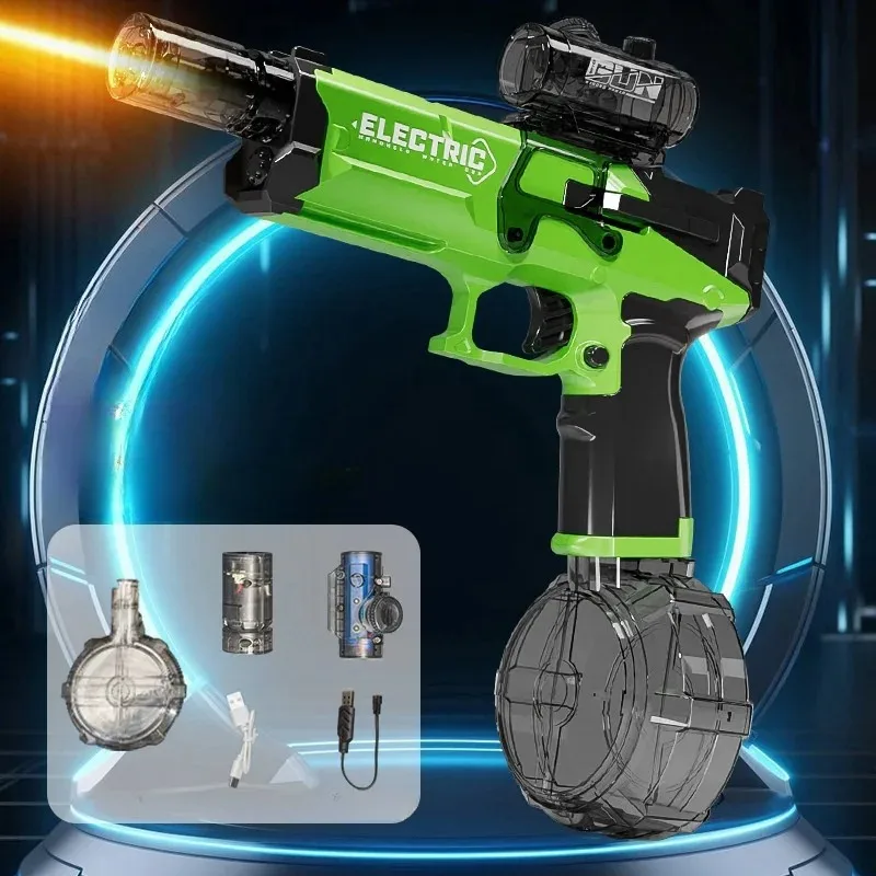 Pistola ad acqua elettrica ad alta pressione per bambini Giocattoli Estate all'aperto Spiaggia Piscina Giardino Giochi di combattimento Esplosioni automatiche per bambini Regali per pistola ad acqua