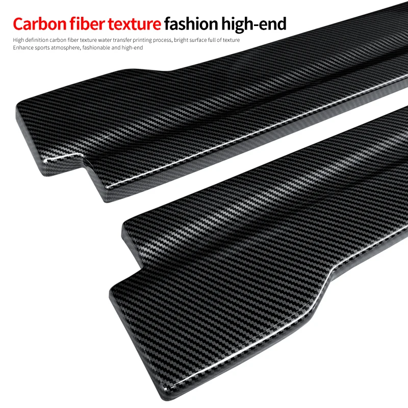 For Lexus ES 2018-2022 Car Side Skirt Accessories Adjustable Bumper Carbon Fiber Look Modifiedextension Rocker Plate Lip ABS