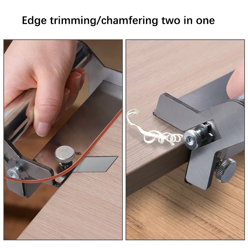 Dual Purpose Stainless Steel Edge Banding Trimmer Hand Arc Planer Wood Chamfer Tool For Woodworking Furniture DIY