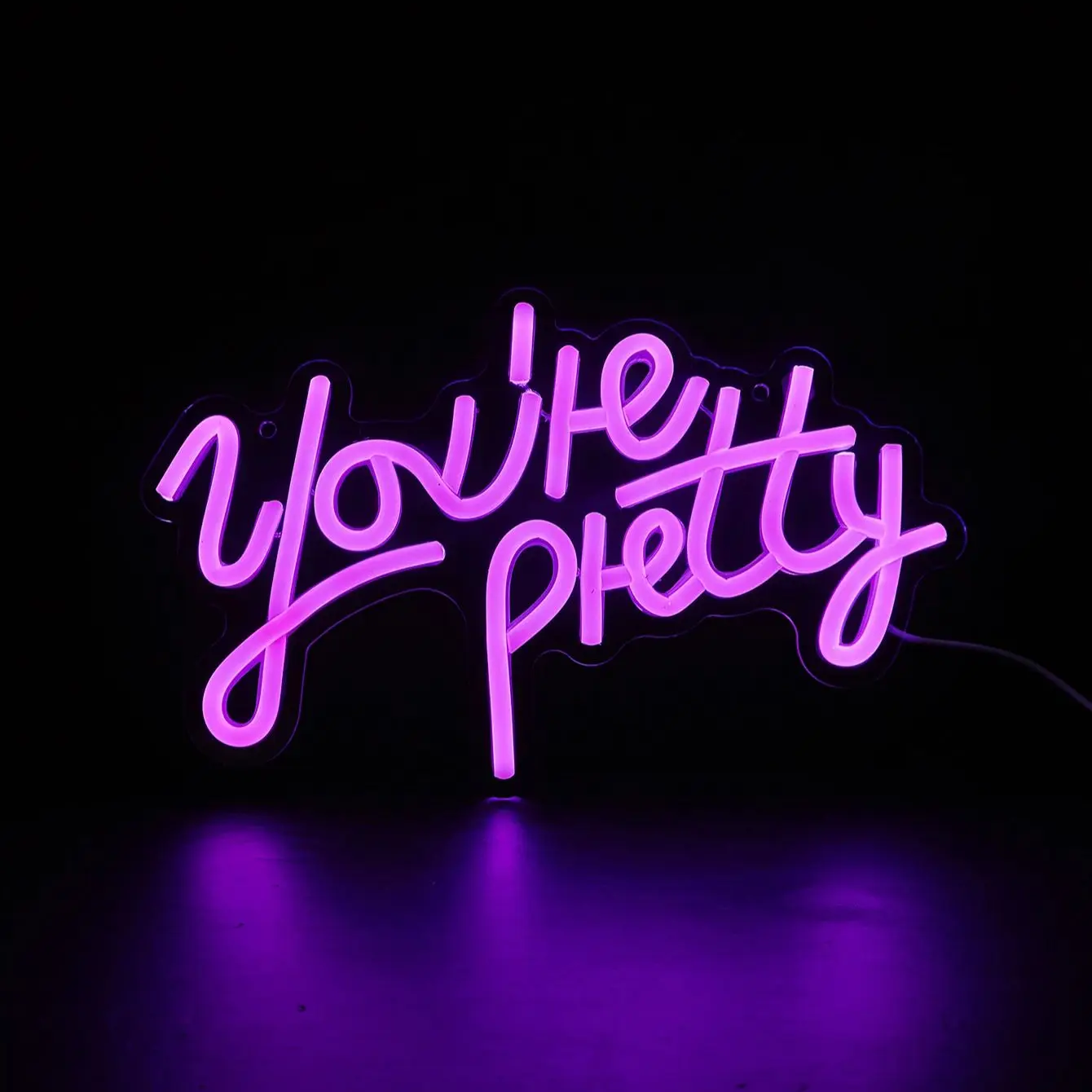 Chi-buy LED Neon You‘re Pretty USB Powered Neon Signs Night Light 3D Wall Art Bedroom Living Room Decor Lamp