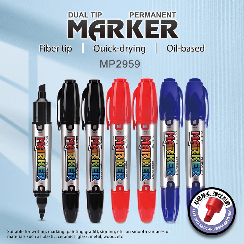 

BAOKE MP2959 Dual Tip Permanent Marker Quick-drying Waterproof Marker