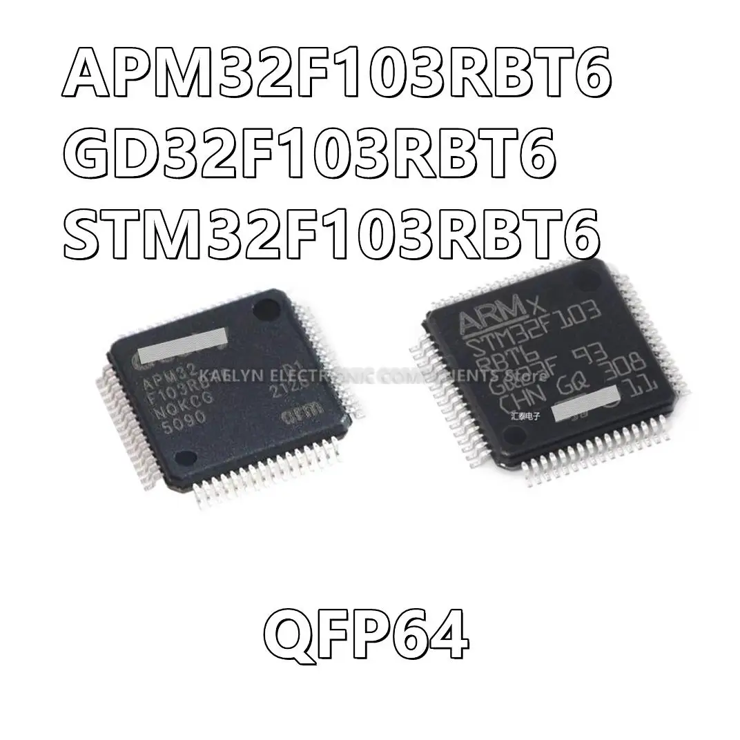 5Pcs/lot APM32F103RBT6 APM32 F103RBT6 GD32F103RBT6 GD32F103 STM32F103RBT6 STM32F103 QFP64