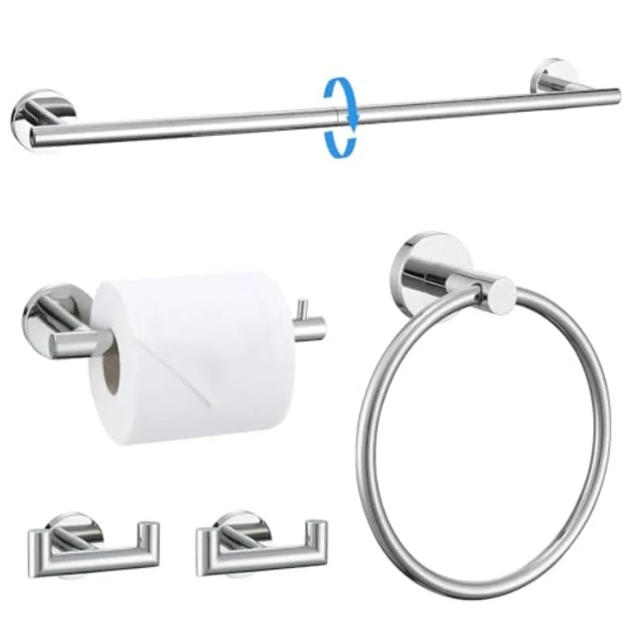 

5-Piece Towel Bar Set Bathroom Hardware Set Upgraded Towel Hooks Towel Racks Set for Bathroom Stainless Steel Wall Mounted Towe