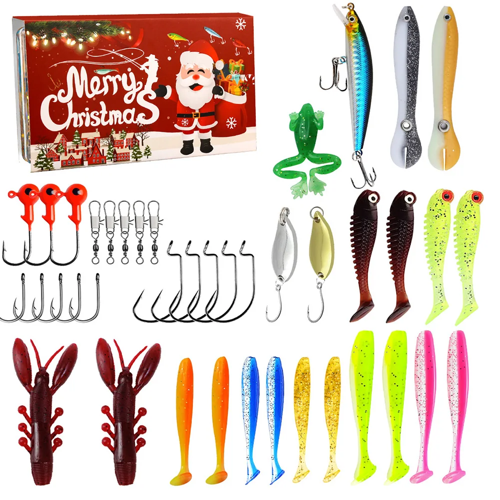 2024 Christmas Fishing Lures Set Fishing Lures Set Xmas Fishing Gift for Fisherman Complete Angler's Set Fishing Accessories