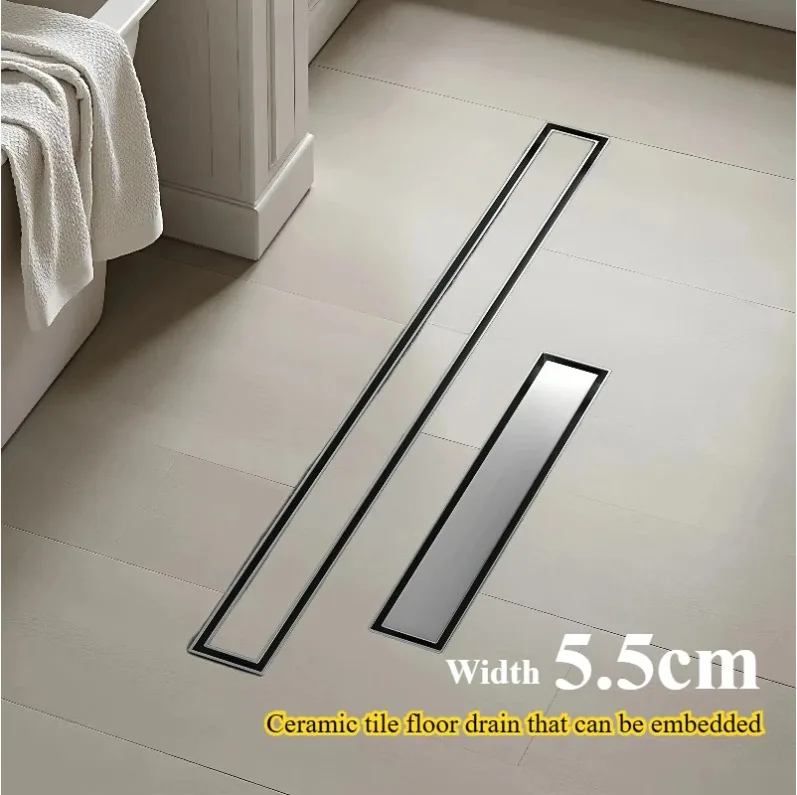 

sus304 stainless steel shower floor drain 5.5cm wide, can be embedded with ceramic tiles floor drain, anti odor floor drain