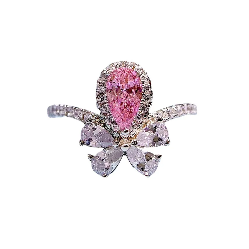 

Женское кольцо из драгоценного камня, покрытое драгоценным камнем, розовым сапфиром, 18 карат