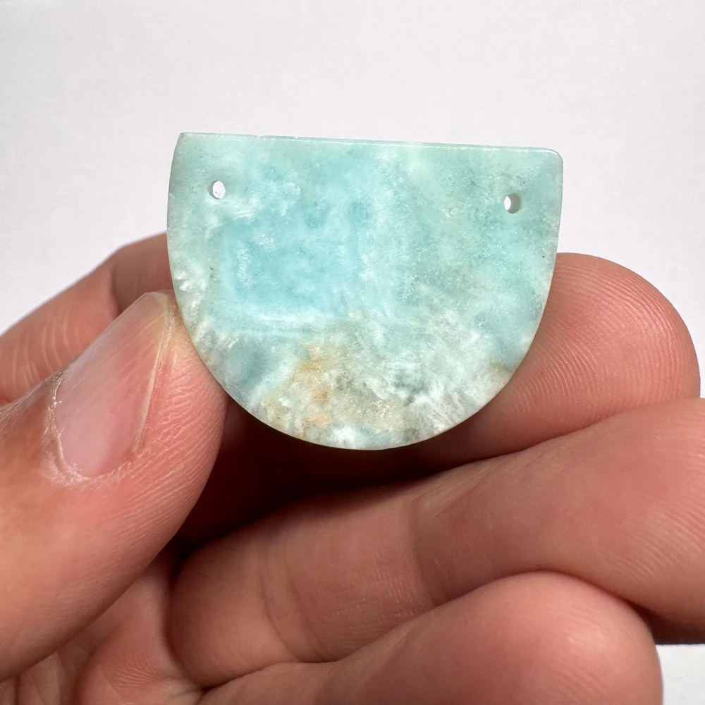 Wholesale 2pcs/pack Genuine China Larimar Hemimorphite Beads Pendant Gemstone Jewelry Earring Necklace Pendant DIY,24x30mm
