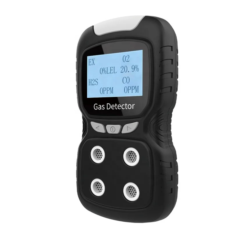 Portable CO H2S O2 Ex(LEL) 4 Gases Monitor Multi 4 Gas Detector and analyzer with Explosion-proof | Human Voice |  Gas Clip