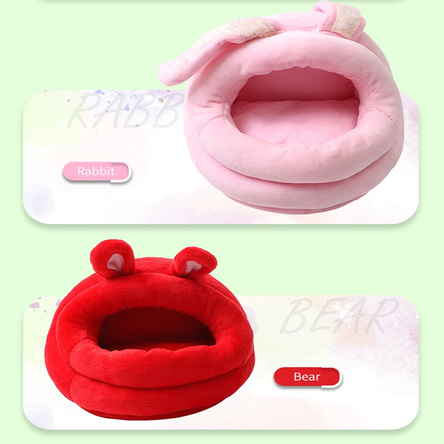 Mini Animal Hammock cartoon Nest Hamster\'s nest Ferret Rabbit Guinea Pig Rat Hamster Warmer Cushion House Cave Pets Supplies
