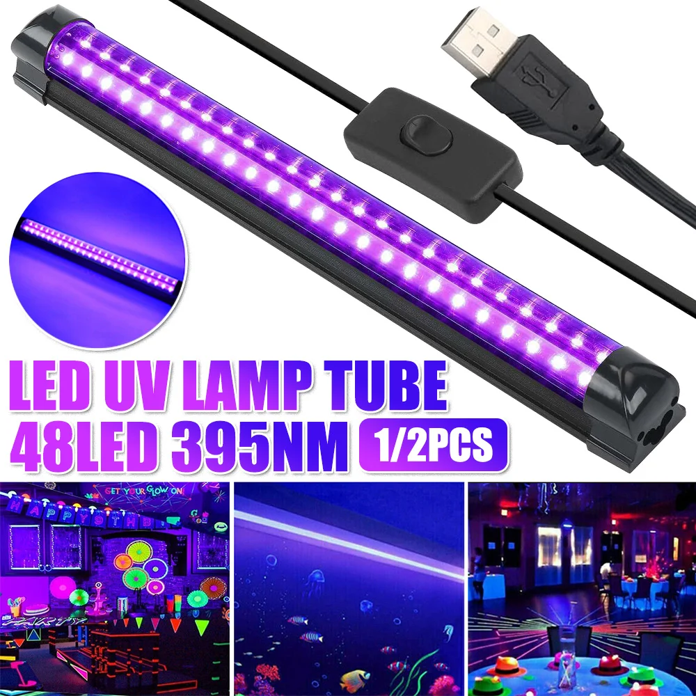 5V USB LED UV Lamp Purple Light Tube Fluorescent Wall Picture T5 5W T8 10W Disinfection and Curing Detection Lamp AC 85-256V