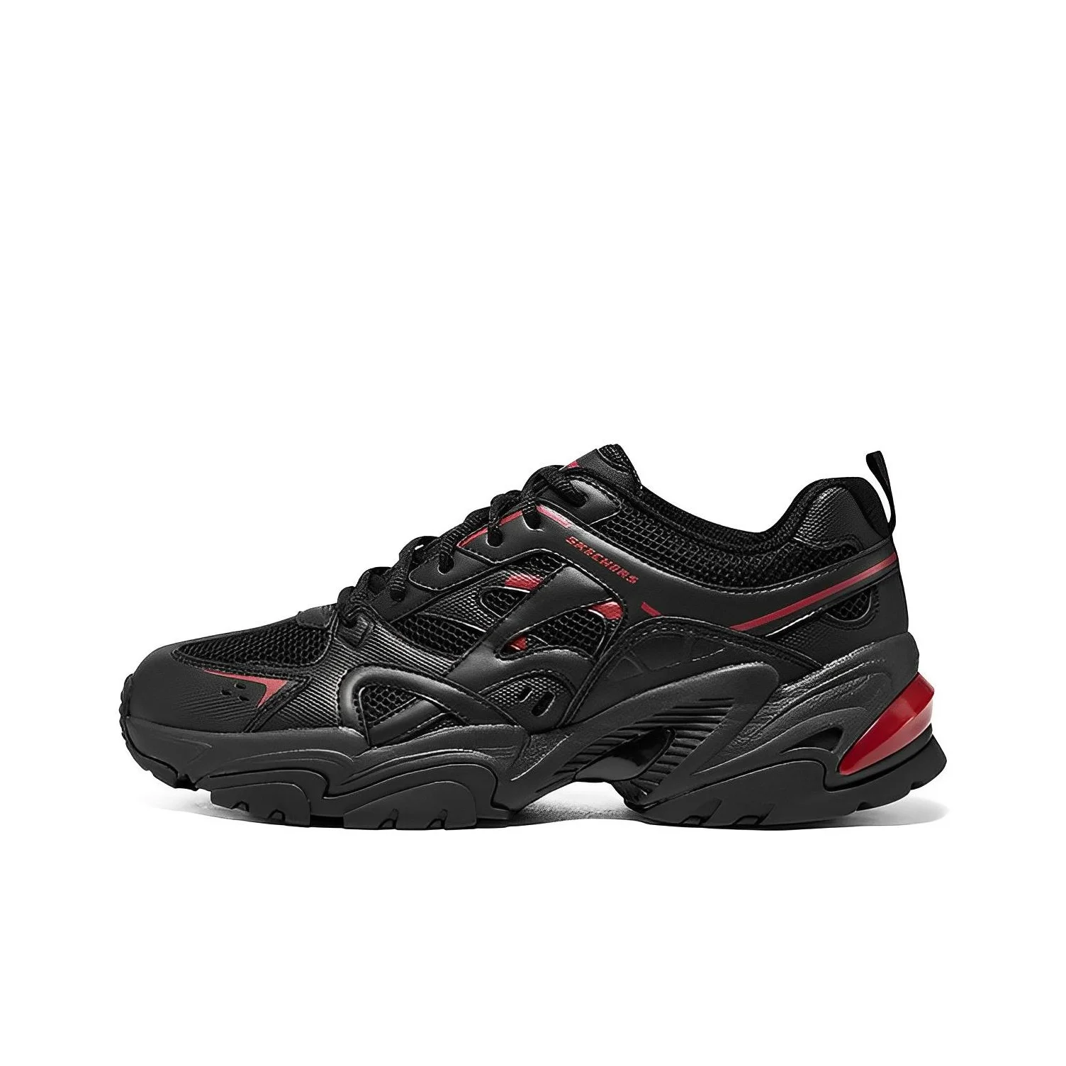 skechers-stamina-v2-chunky-sneakers-women's-low-top-black-red-149514-bkrd