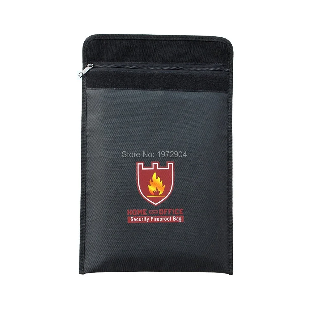 Fireproof Money Bag Fire Water Resistant Envelope Pouch for Home Safe Security NON-ITCHY  Zipper Closure Silicone Coated