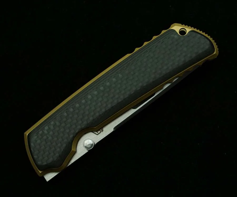 LEMIFSHE nueva hoja Higo VG10 titanio + mango de fibra de carbono cuchillo plegable al aire libre Camping caza cocina supervivencia bolsillo EDC herramienta