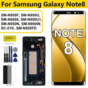 Bilashmart AMOLED Samsung Galaxy Note8 N950 N950F N950U LCD Display Touch Screen Digitizer with Frame Samsumg Note 8 Replacement